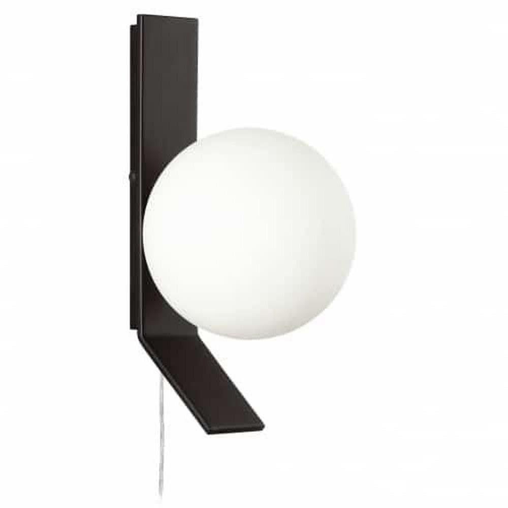 1LT Halogen Wall Sconce, MB, Opal White Glass