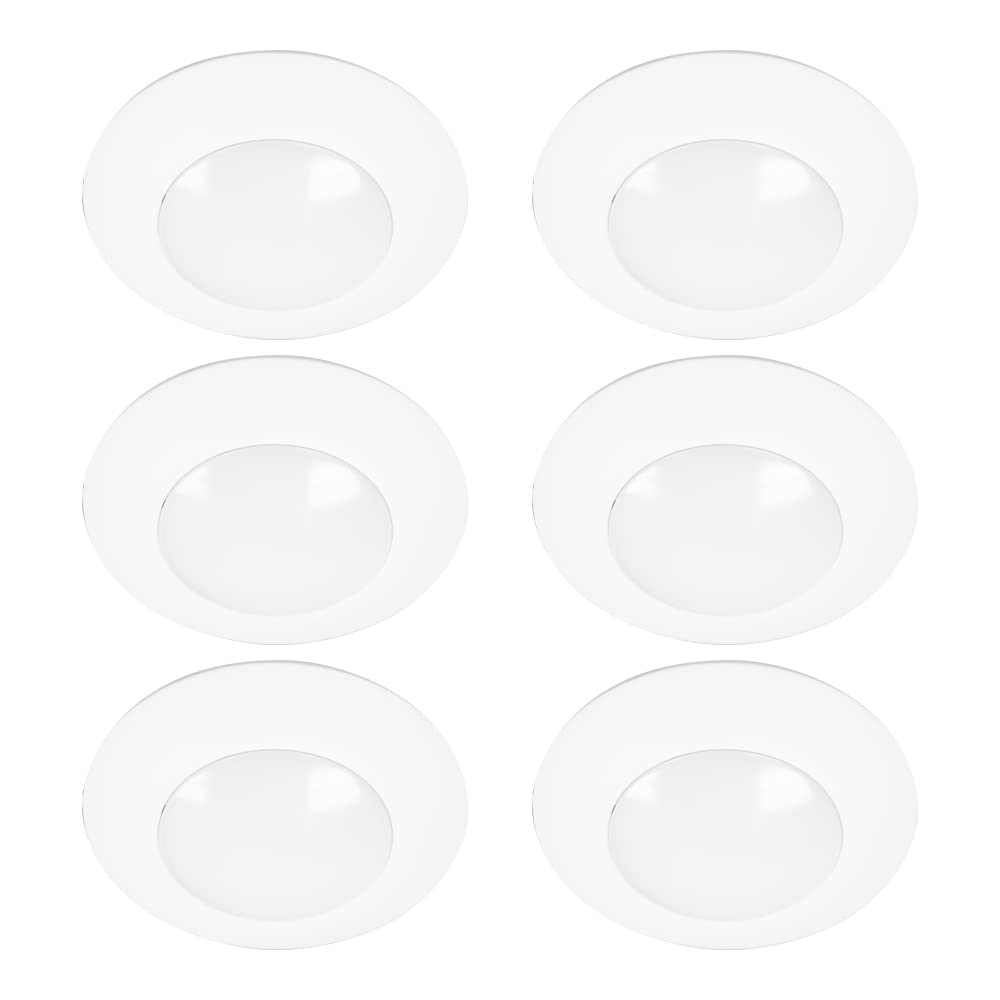 HALO HLC 4 in. 3000K Integrated LED Recessed Light Trim (6-Pack), 3000K Soft White (HLC4079301EWH-6BP)