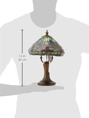 Dale Tiffany Accent Table Lamp, One Light, Antique Brass, 8.00 inches, Model 7601/521, Glass Shade