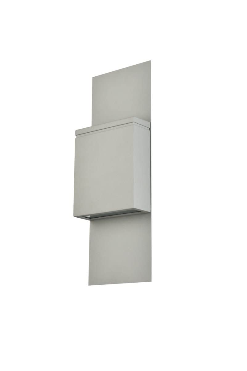 Living District Modern Wall Sconce, Integrated LED, Metal, 6inL x 2.75inW x 17.125inH, Silver, Model LDOD4024S