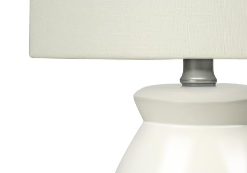 Monarch Specialties I 9740 Lightingtable Lamp, Cream Ceramic, Ivory/Cream Shade, Modern