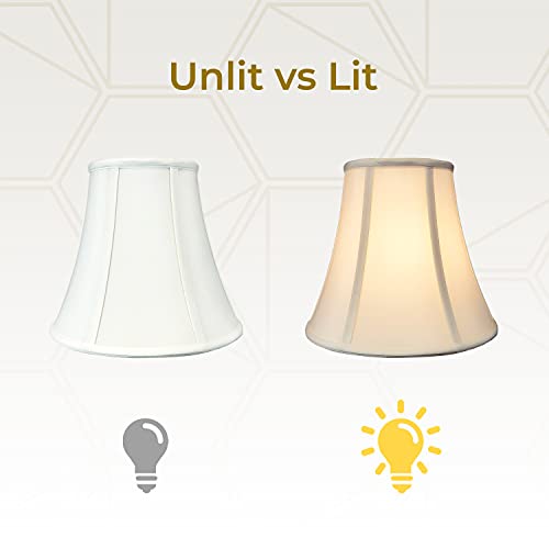Royal Designs Inc. True Bell Lamp Shade, Faux Silk, 7in x 14in x 11.5in, White, Model BSO-704-14WH-2, 2-Pack