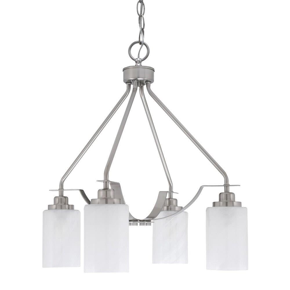 Toltec Lighting 2604-Bn-3001 Odyssey - 3 Light Downlight Chandelier-22.5 Inches Tall And 16 Inches Wide, Finish Color: Brushed Nickel, Glass Color: White Marble