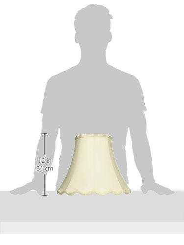 Royal Designs Scalloped Bell Designer Lampshade, Eggshell, 7 X 14 X 11.5