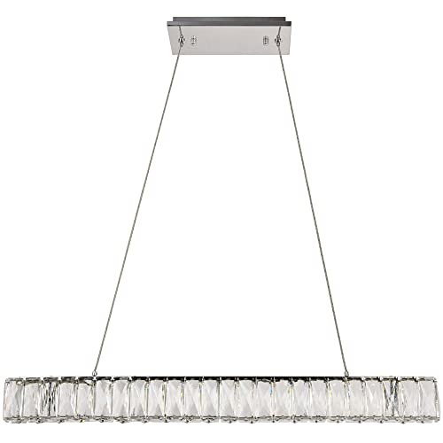 Elegant Lighting Monroe LED Chandelier - Chrome, Clear Crystal, 31.5inx31.5inx3in, Model 3503D31C
