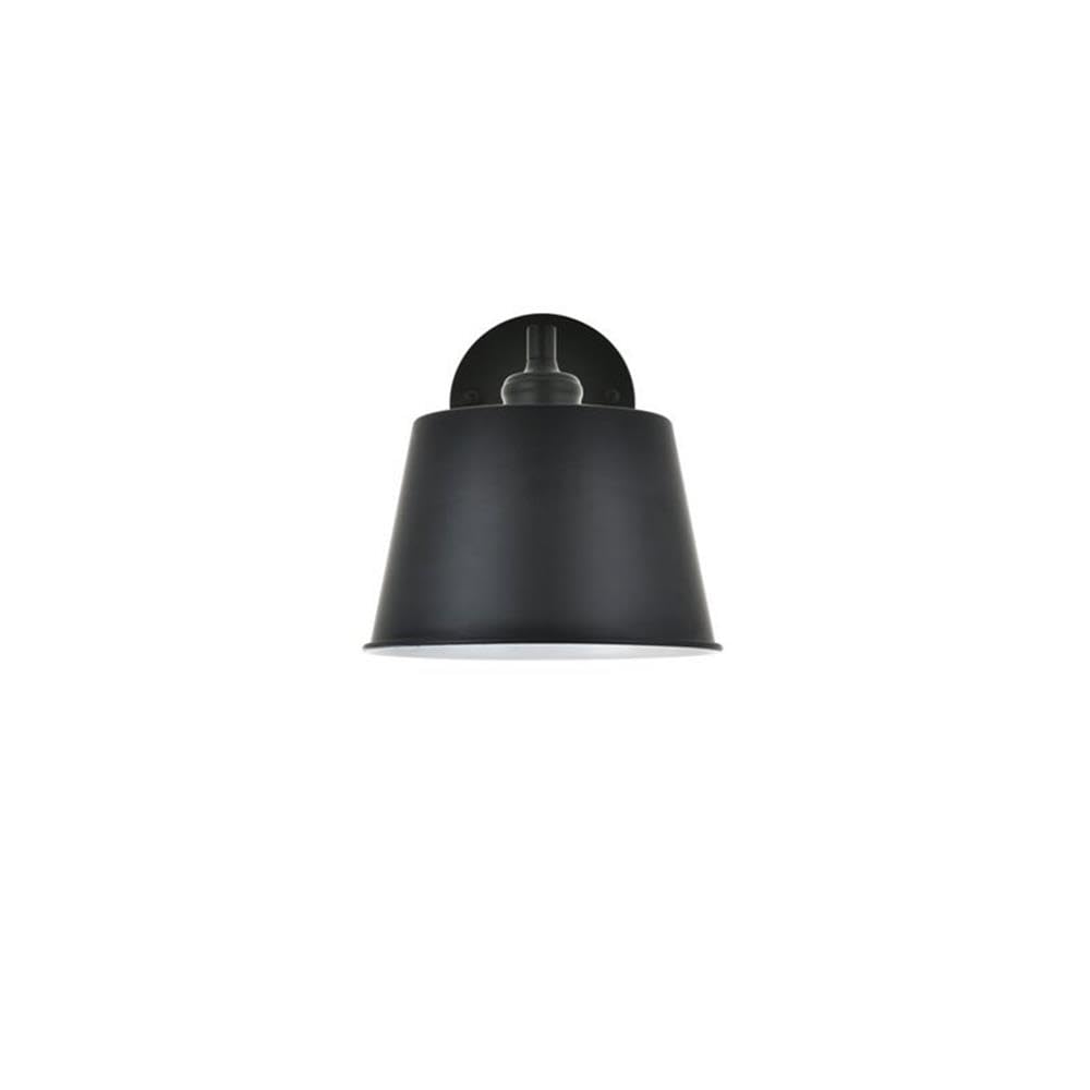 Living District NOTA 1-Light Mid-Century Metal Wall Sconce in Black