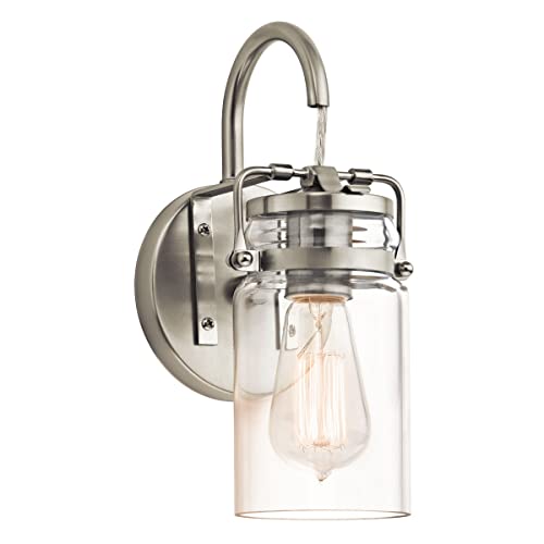 Kichler Brinley 11.5'' 1 Light Wall Sconce With Clear Glass Brushed Nickel