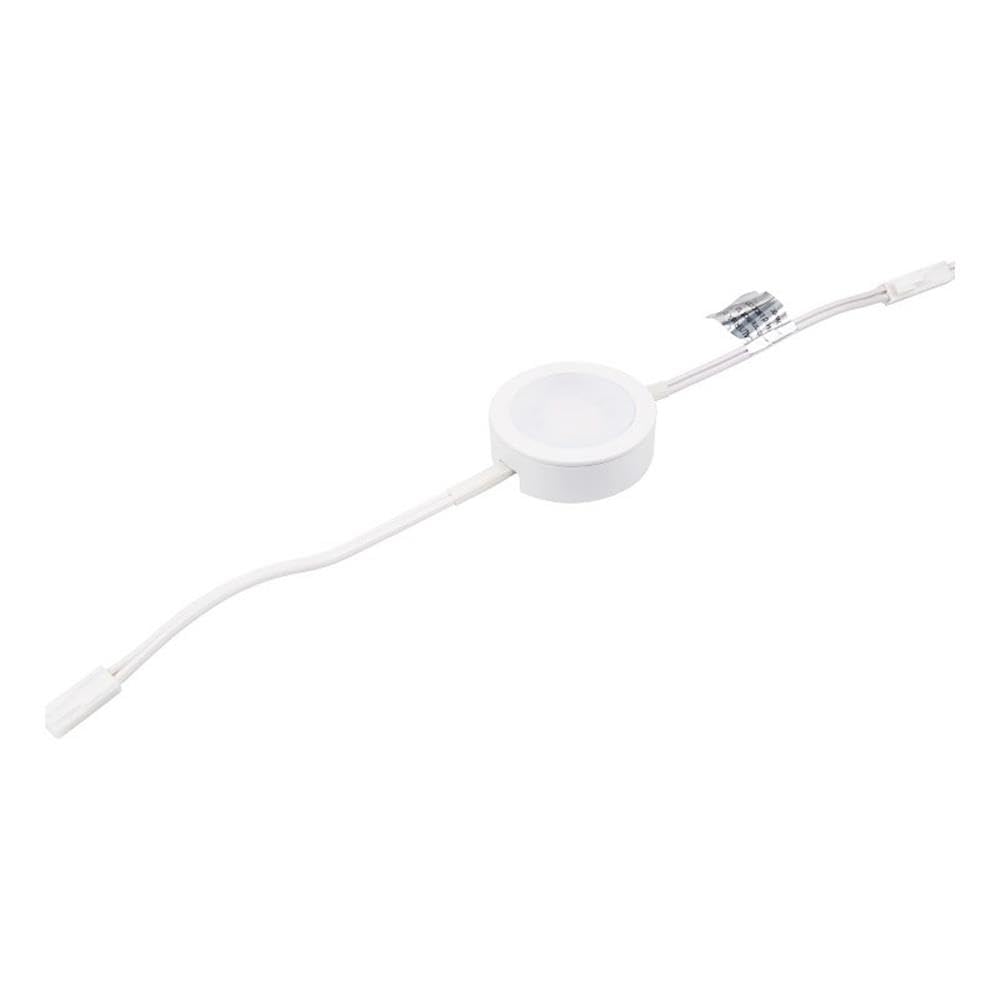 WAC Lighting, Single LED Puck Light with Double 6in Lead Wire 3-CCT Selectable 2700K-3000K-3500K Line Voltage in White