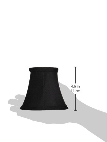 Royal Designs, Inc. Clip On Soft Bell Chandelier Lamp Shade Flame Clip Fitter, Cso-1024-5Blk/Wh-6, 3 X 5 X 4.5, Black, 6 Pack