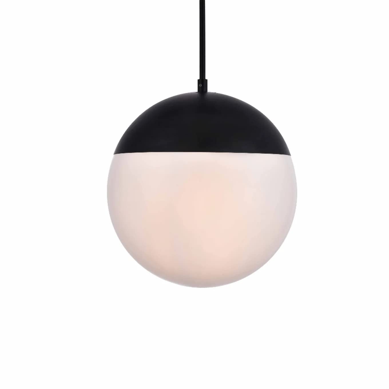 Living District Eclipse 1-Light Metal & Glass Pendant In Frosted White/Black