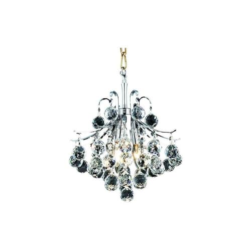 Elegant Lighting Home Decorative Toureg 3-Light Chrome Pendant Lamp with Royal Cut Clear Crystal, 12 Dia x 12 H