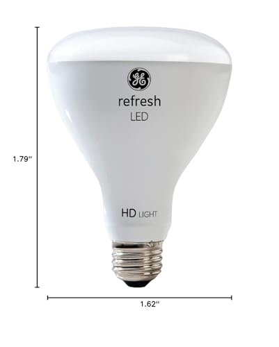 GE Refresh LED Indoor Floodlight Bulbs, 10.5W (65W Equivalent), Dimmable, Daylight, 2 Pack, White, Model 41054