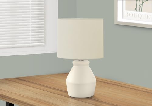 Monarch Specialties I 9740 Lightingtable Lamp, Cream Ceramic, Ivory/Cream Shade, Modern