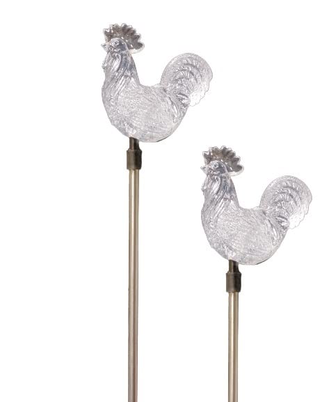 Starry Illuminate 2 PCS Solar Color Changing Style Garden Stake Light Pathway Stake Light (Rooster)
