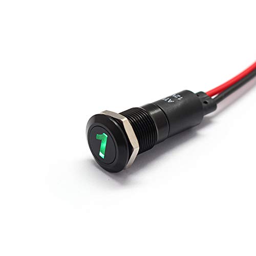 Alpinetech 12V LED Metal Signal Indicator Pilot Dash Light - 12mm, 1/2in