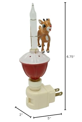 Roman Lights 6.75" Rudolph North Pole Night Light - Resin Decorative Bubble Sign