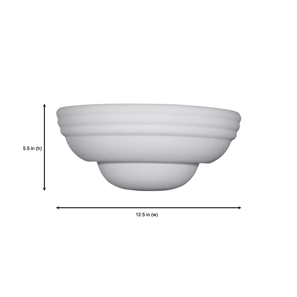 Designers Fountain 1-Light Contemporary Wall Sconce, 12.5 in, Paintable Ceramic White Shade, Model 6030-WH