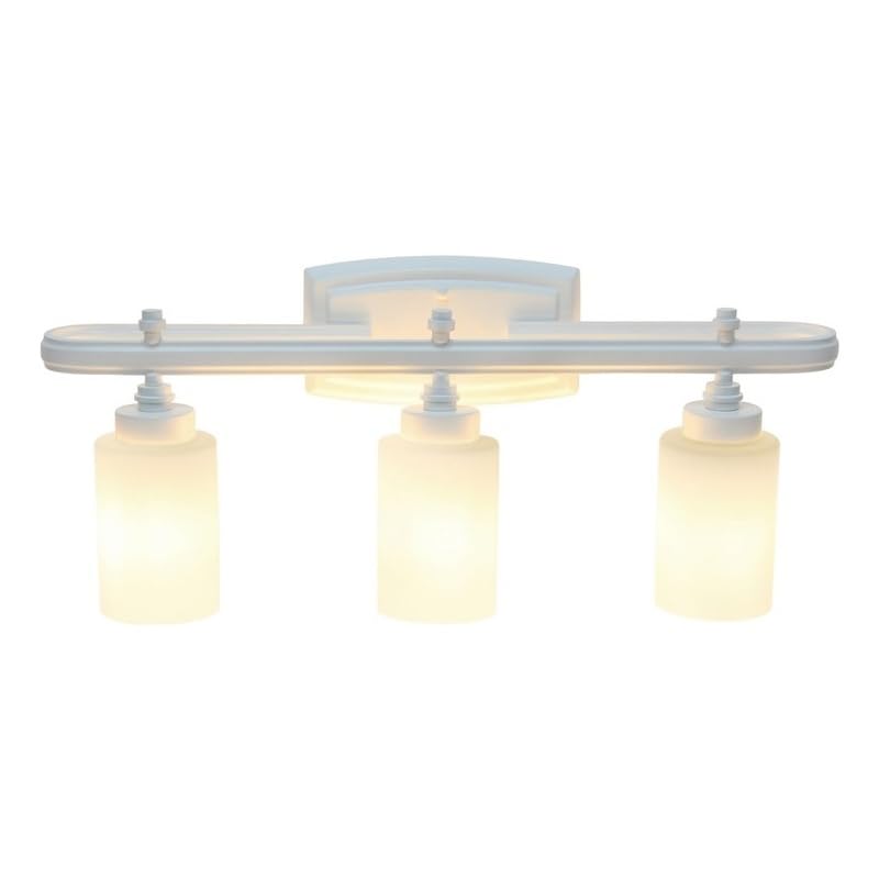 All The Rages 3-Light Metal Vanity Fixture Opaque Shade White Model LHV-1006-WH