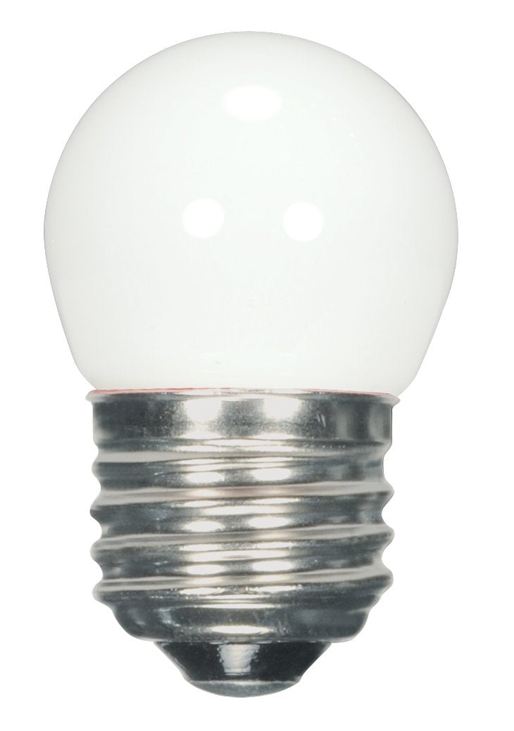 Satco Medium Light Bulb, S9161, Frosted Glass, 2.31 inches, White Finish