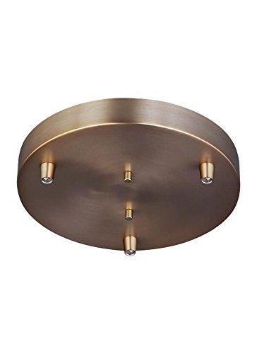 Sea Gull Lighting Towner Three-Light Pendant Cluster, Satin Brass, Model 7449403-848, Metal Construction