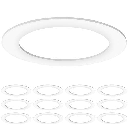 Sunco 12 Pack Goof Rings for 6 Inch Recessed Lights, Flush Mount White Can Light Trim Ring Cover, Outer Diameter 8.6 Inch, Inner