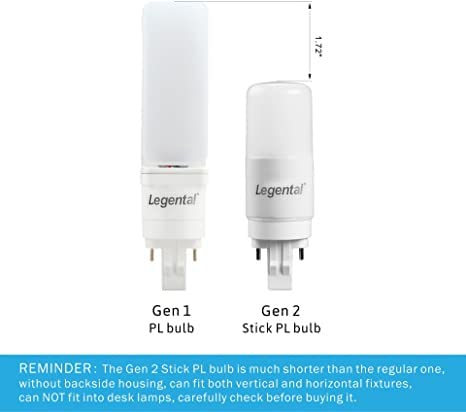 Silverlite [Plug&Play] Legental 5W(13W Cfl Equivalent) Led Stick Pl Bulb Gx23-2 Pin Base, 500Lm, Daylight(4000K), Driven By 120-277V And Cfl Ballast, Ul Classified, 10 Pack