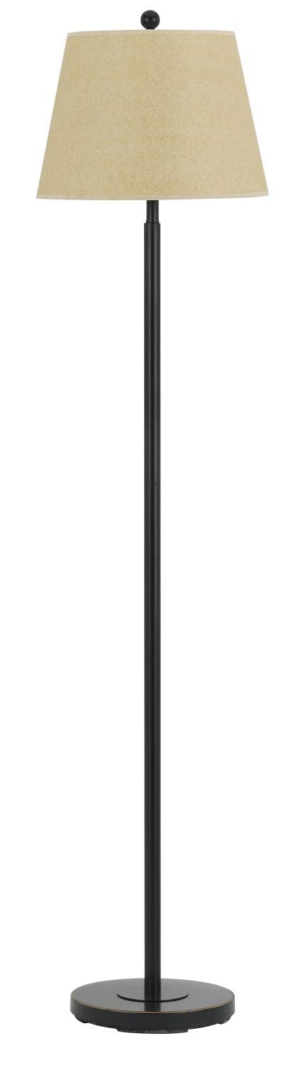 Cal Lighting Bo-2077Fl-Db Floor Lamp With Beige Fabric Shades, Dark Bronze Finish, 60-Inch, See Image