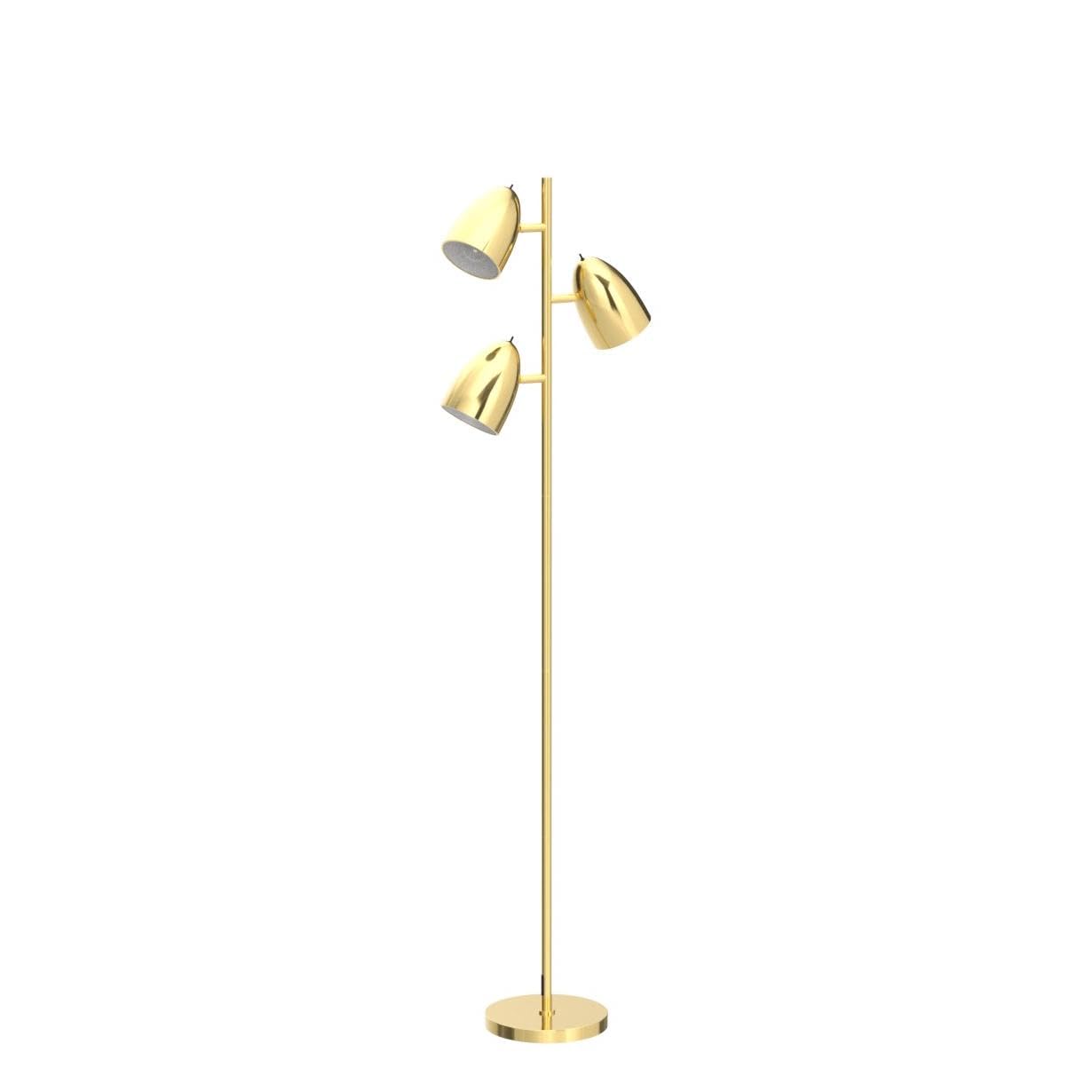 addlon Tree Floor Lamp with 3 Adjustable Lights, LED Bulbs, Antique Brass/Gold, Model 038