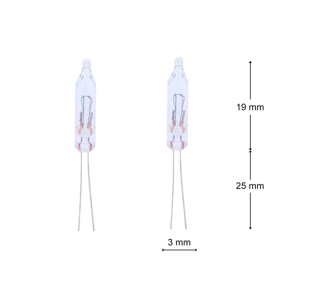 Generic 12 Volt Mini Christmas Replacement Bulbs For Incandescent String Lights, Pinched Base, 0.96 Watt, 80 Ma (20), White