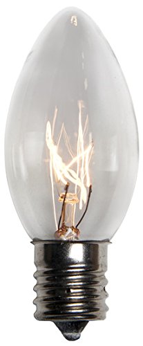ZGSJBKL C9 Clear Christmas Light Bulbs, 25 Pack, 7 Watt E17 Base, Glass, Indoor/Outdoor Use