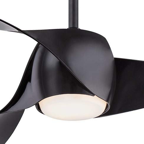 MINKA-AIRE F803DL-BK Artemis - 58 Inch Smart Ceiling Fan with Light Kit, Black Finish with Black Blade Finish with Etched Opal G