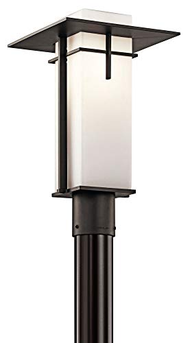 Kichler Outdoor Post Mount Light, 1-Light, Metal, Old Bronze, Model 49646OZ