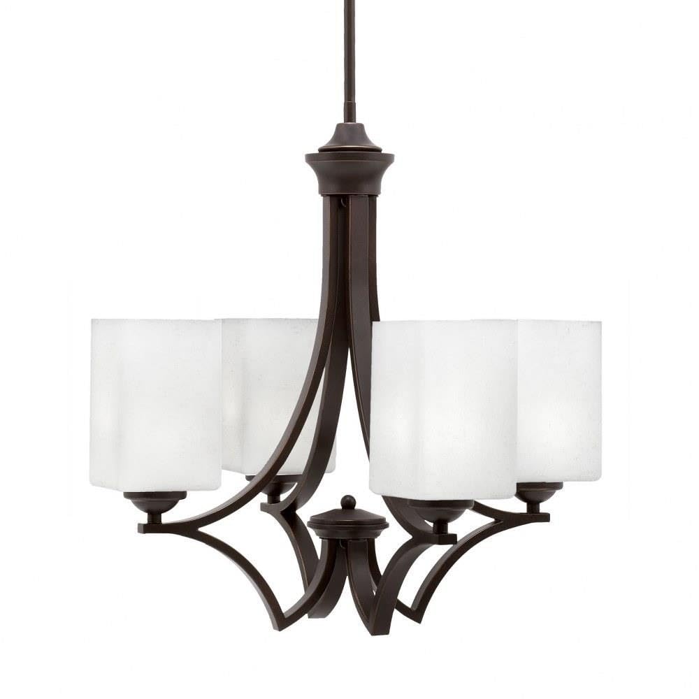 Toltec Lighting 564-Dg-531 Zilo - 4 Light Uplight Chandelier-19.75 Inches Tall And 19 Inches Wide, Finish Color: Dark Granite, Glass Color: White Muslin