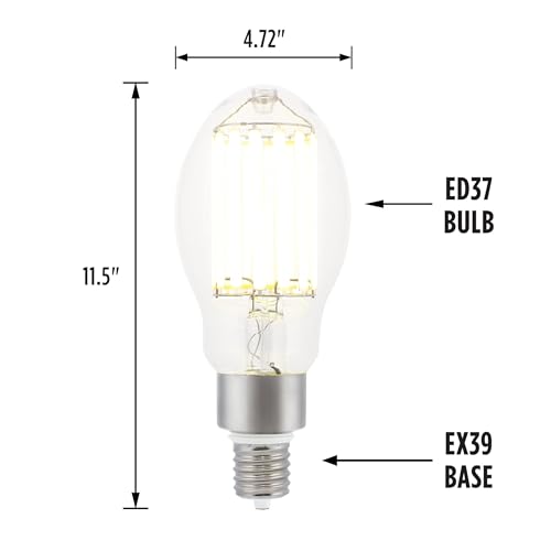 Westinghouse 5267020 65W (400W Hid Equivalent) Ed37 Daylight High Lumen Filament Led Bulb, Ex39 Mogul Base, 6Pk