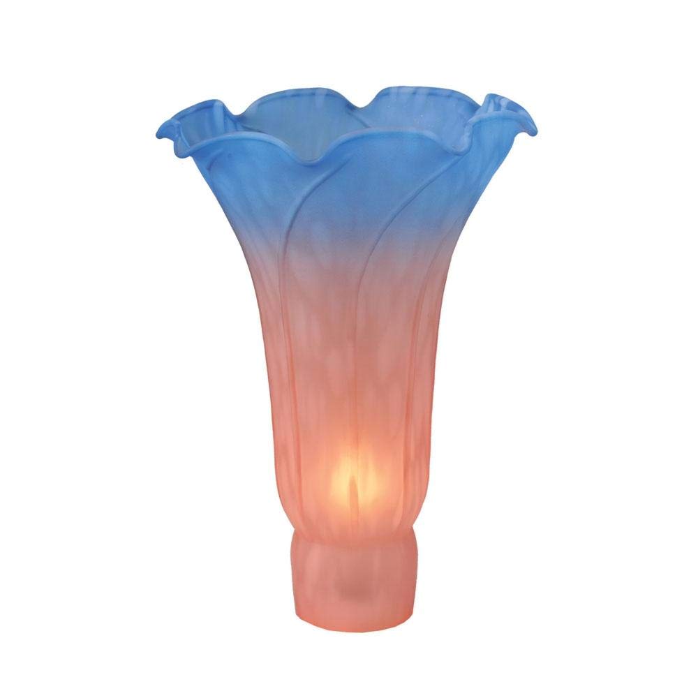 Meyda Lighting Pond Lily Shade, 4inW x 6inH, Glass, Blue/Pink, Model 29809082