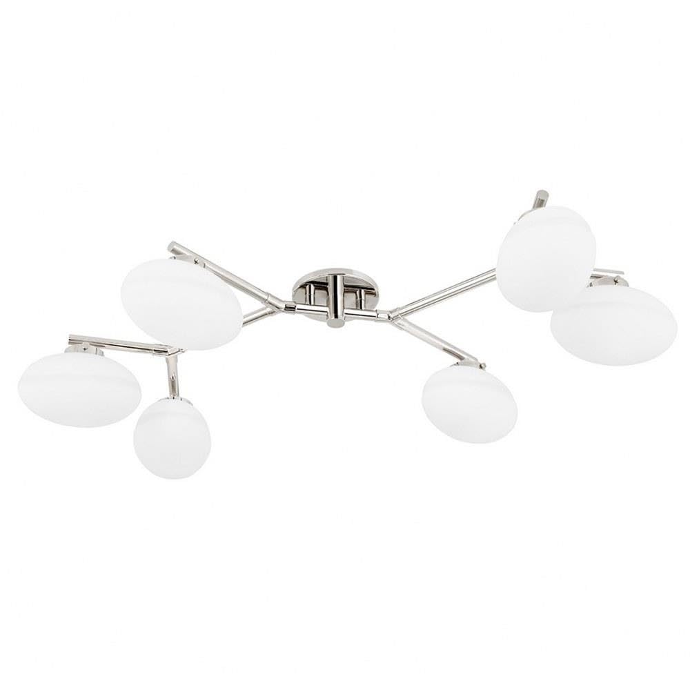 Hudson Valley Lighting Wagner - 6-Light Semi Flush - Polished Nickel Finish - Opal Glass