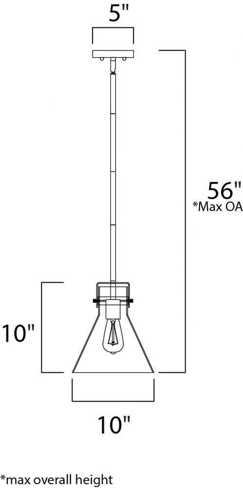 Maxim Seafarer Pendant Light 1-Light 14in Wide 60in High Oil Rubbed Bronze Alloy Steel Model 26115CDOI