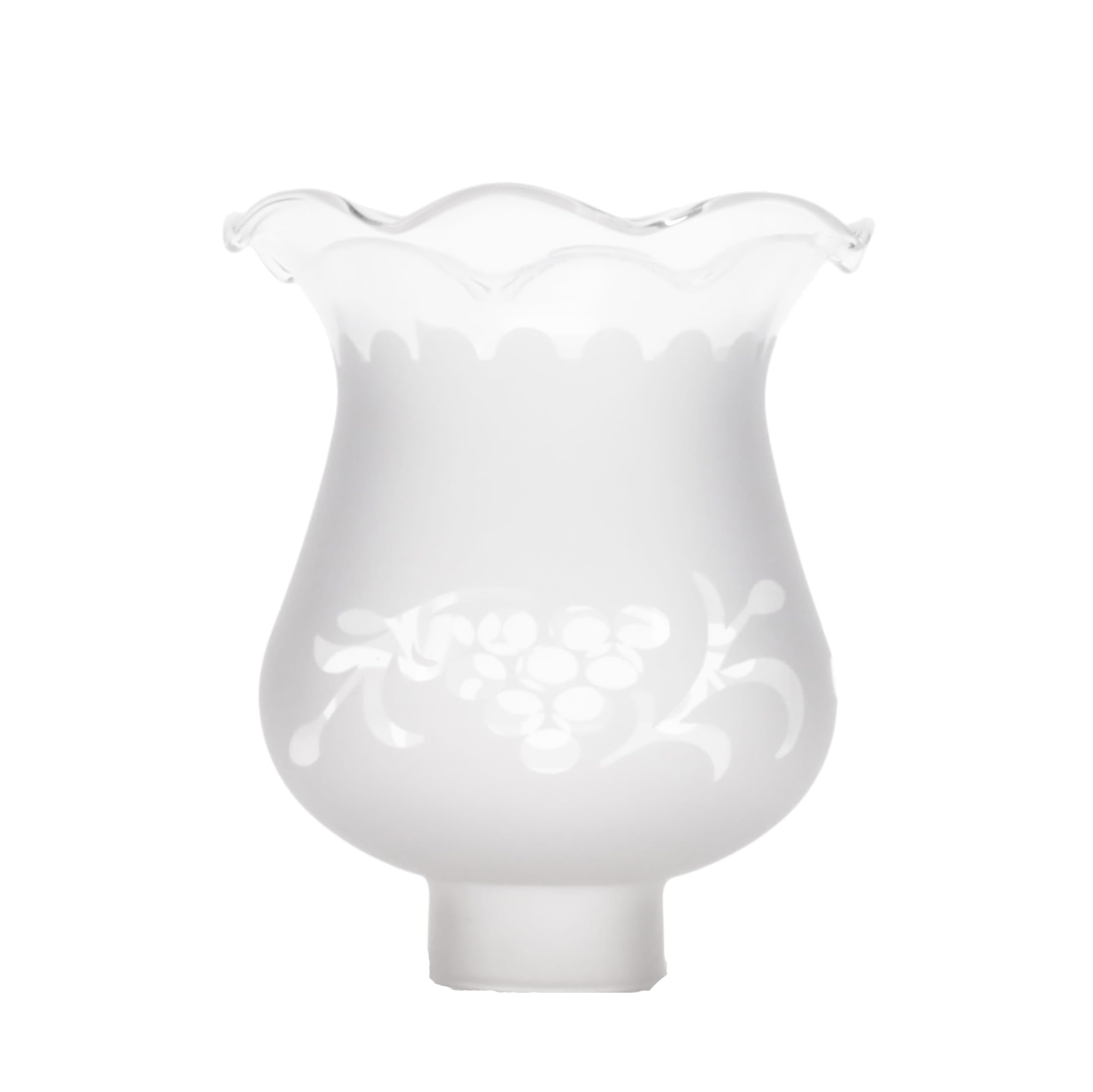 B&P Lamp Colonial Style 1 5/8" Frosted Glass Shade, Etched Design, Clear Finish, Model 8550ALS