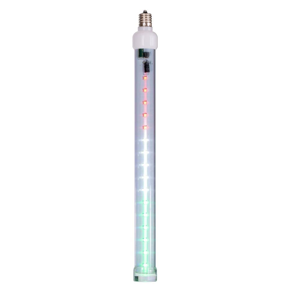 Vickerman 5 Pack 12&quot; Red White Green Led Snowfall Tube Bulbs C9-E17 Nickel Base