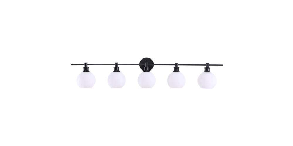 Living District Collier 5-Light Metal Wall Sconce in Black and Frosted White