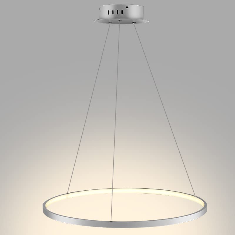 Lightinthebox 23.6&quot; Led Ring Pendant Light With Remote Control - Modern White Chandelier For Home