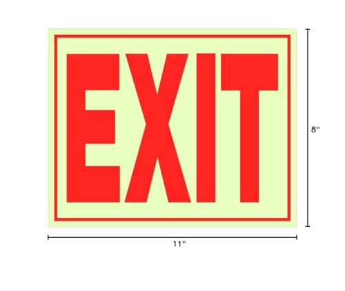 Hillman Glow-In-The-Dark Exit Sign 8&quot; X 11&quot;