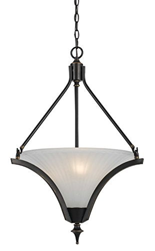 Cal Lighting Fx-3541/1P Transitional Three Light Pendant From Rockwood Collection In Bronze/Dark Finish, 22.00 Inches