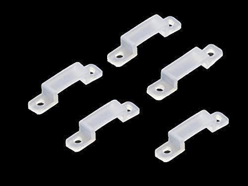 Msdusa 100 Pack Led Strip Light Mounting Brackets Led Strip Light Clips Led Light Strip Holder 200 Screws Included (Ideal For 12Mm Wide Ip67/68 Waterproof Strip Lights)