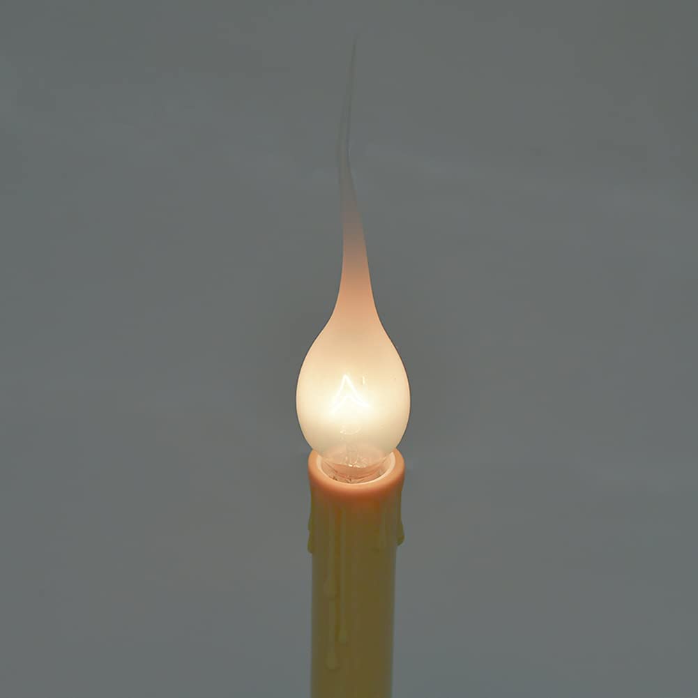 Doratale C7 Silicone Dipped Candle Light Bulbs, 5 Watt Clear, 120 Volt, 12 Pack for Christmas Chandelier & Window Decor