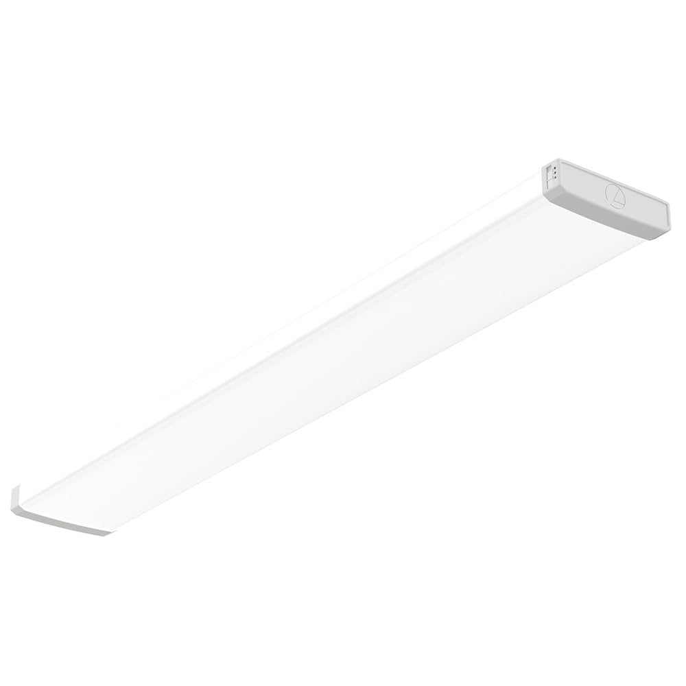 Lithonia Lighting Truwrap 4 Foot Led Ceiling Light Fixture  Low-Profile Wraparound Led Shop Light  Adjustable Lumens  Selectable Warm White/Cool White/Daylight Color  Flat Diffuser  Narrow Width