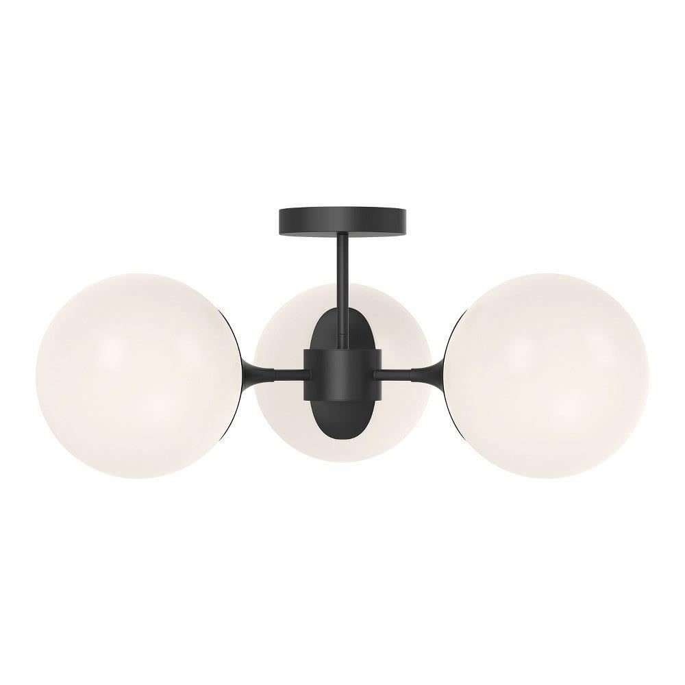 Alora Mood SF505326MBOP Nouveau Semi Flush, Matte Black/Opal Matte Glass