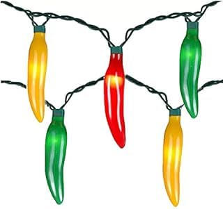 Red Green and Yellow Chili Pepper String Lights  13.6Ft Multicolor Christmas Decorations Lights with 35 Hot Chili Pepper Bulbs  Warm White Chili Pepper Lights for Kitchen Patio Garden Cinco de Mayo