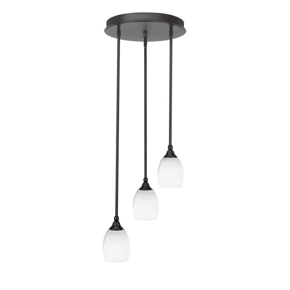 Empire 3 Light Cluster Pendalier in Dark Granite (2143-DG-4021)
