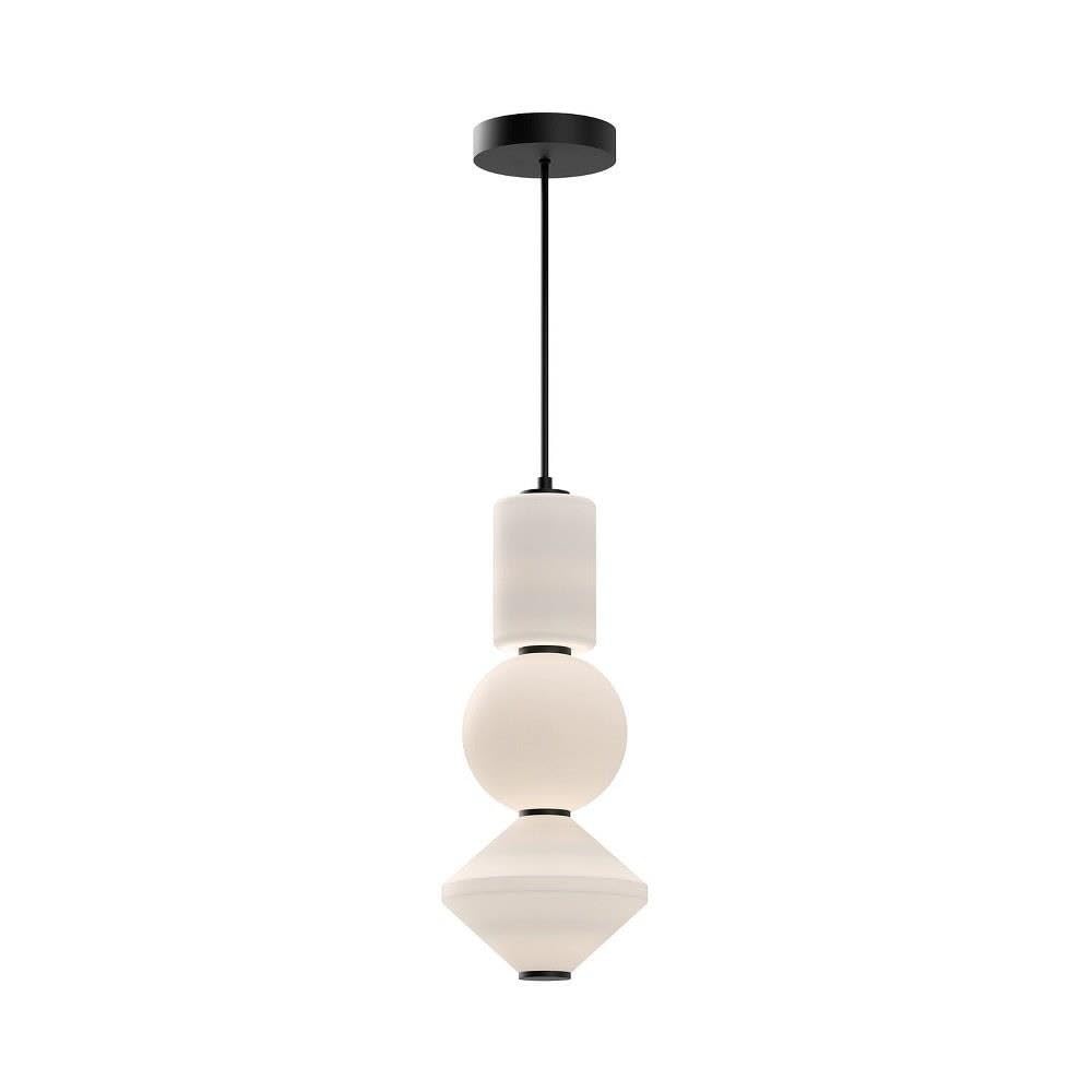 Alora Mood PD530341MBOP Bijou Pendant, LED, Matte Black/Opal Matte Glass